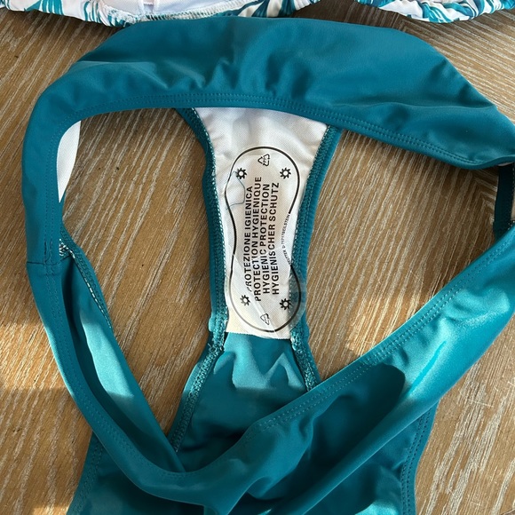 Tropical Triangle Top Bikini Bottoms Matching Romper Cover Up Swim Set Swimsuit - Picture 14 of 16